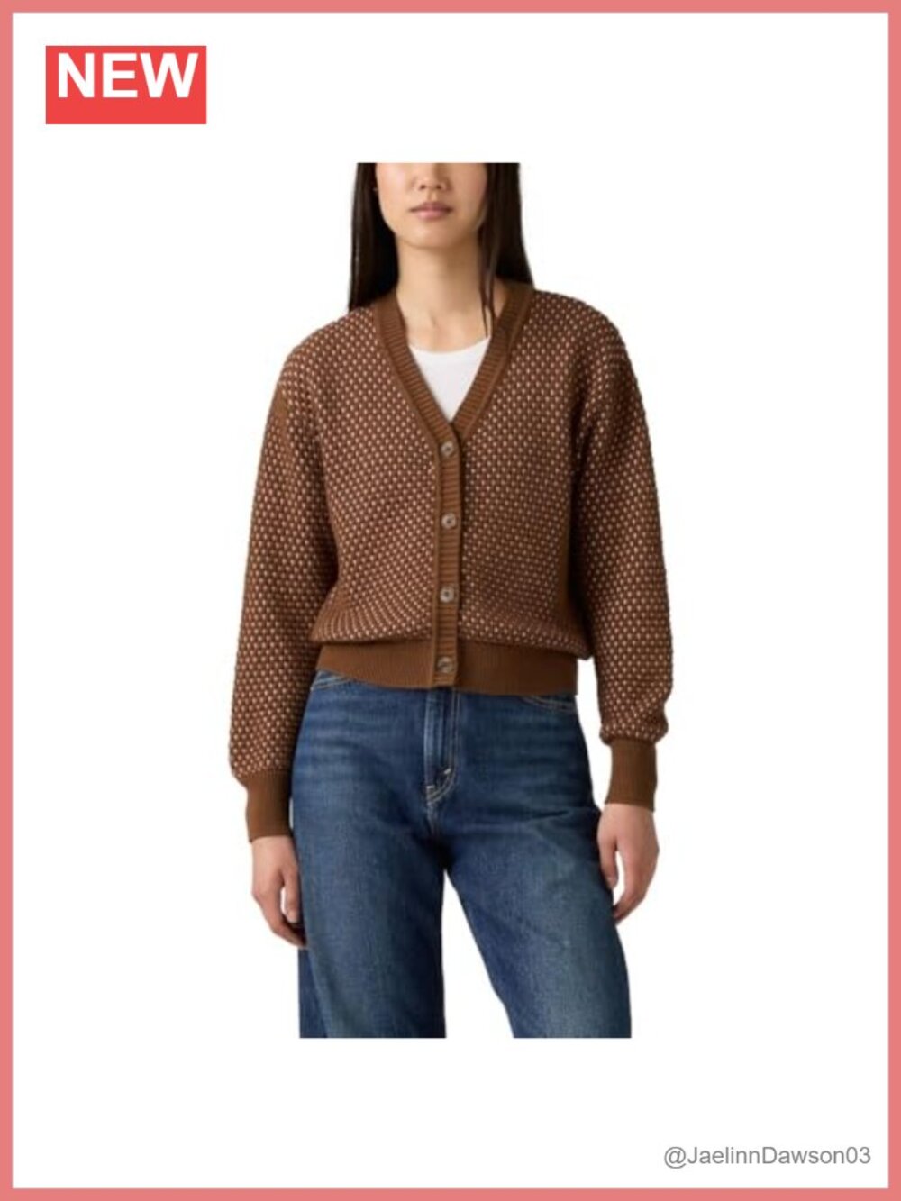 Supersoft Snowflake Cardigan Standard Fit Long Sleeve Crew Neck